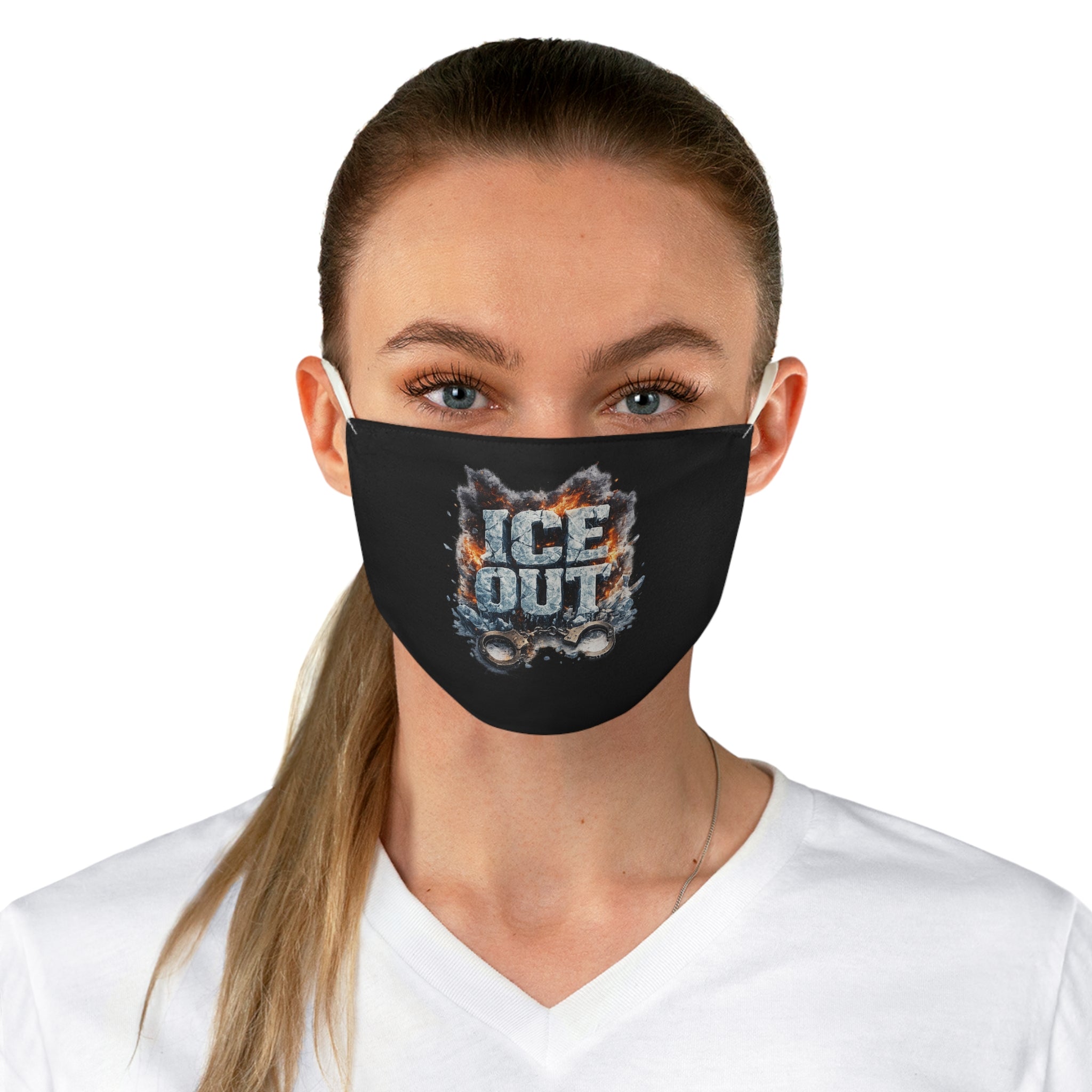 ICE Out Face Mask — Icy Flame Typography Protective Cloth Mask