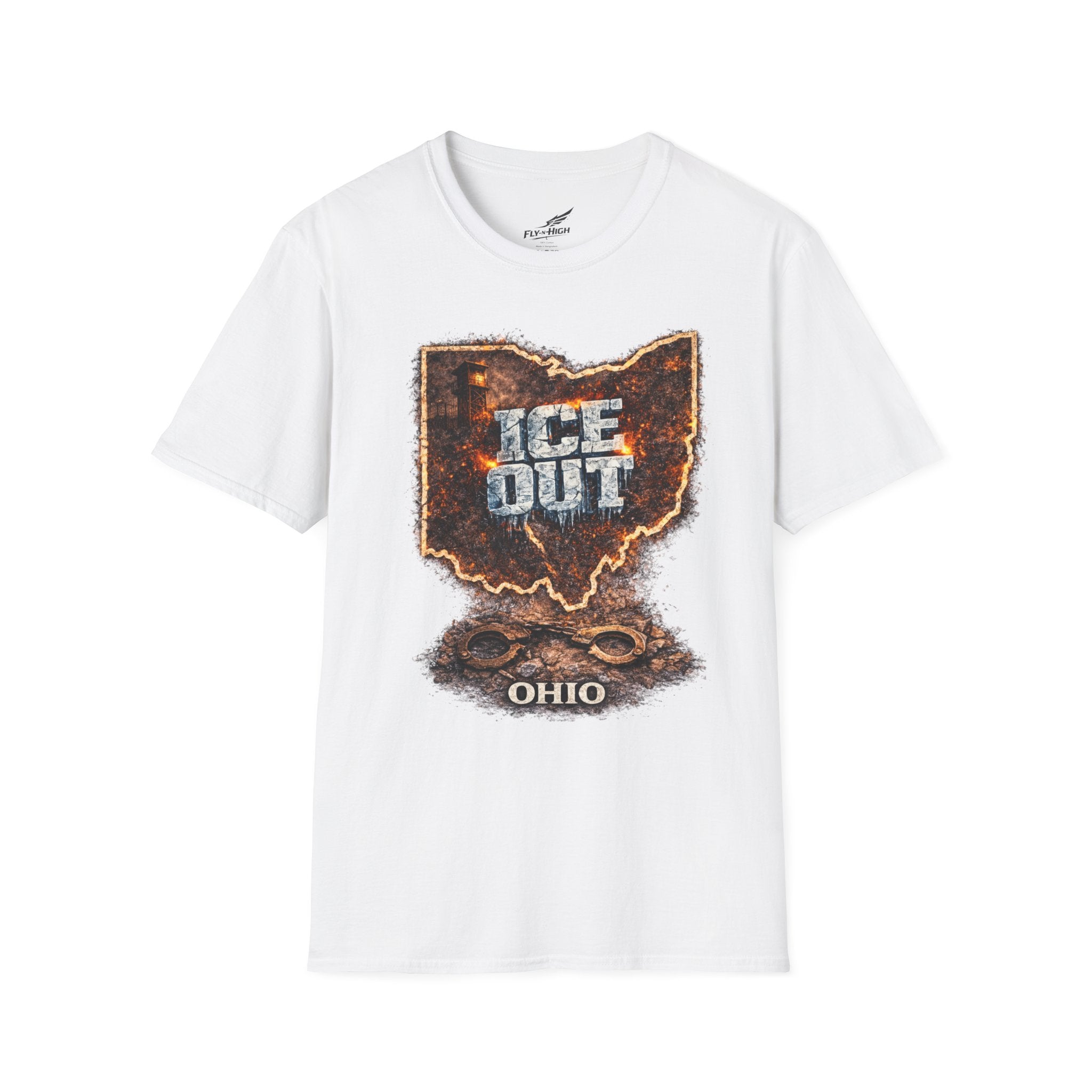Ohio 'ICE Out' T-Shirt — Rustic State Outline Tee