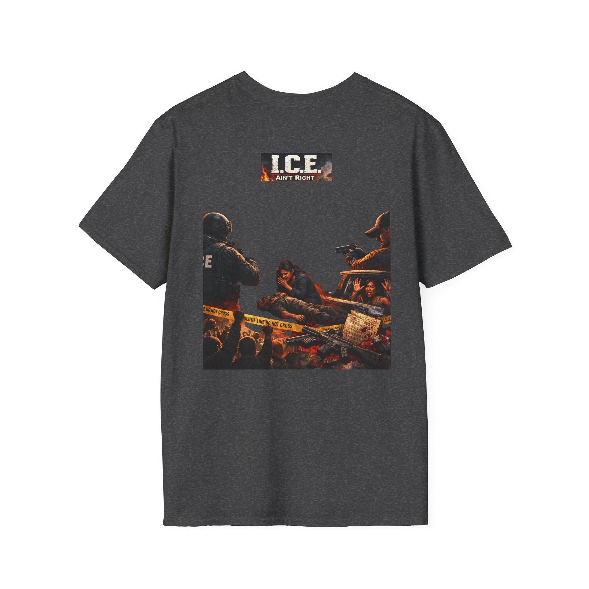"ICE ain't Right" T- Shirt — 'I.C.E.' Border Patrol Graphic Tee