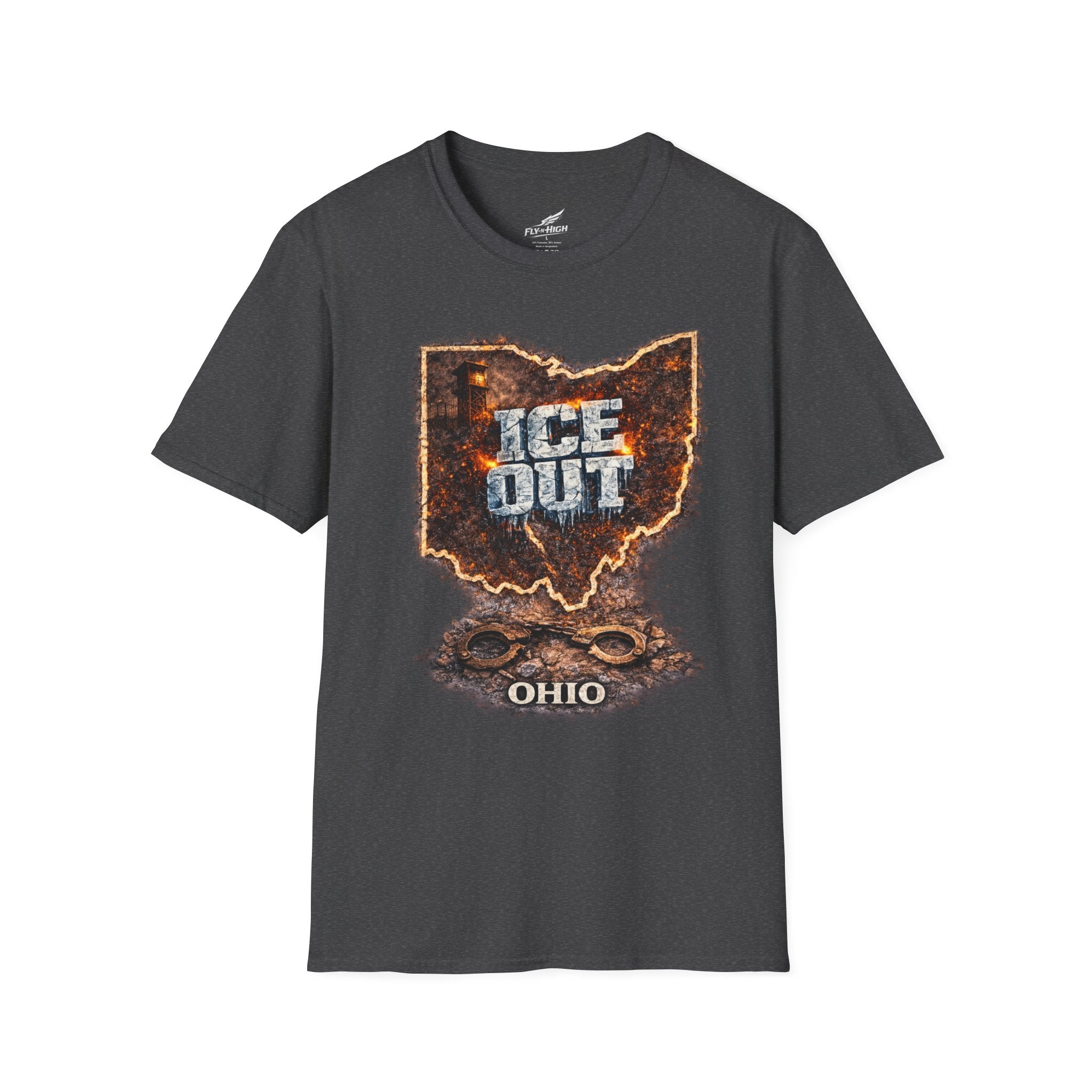 Ohio 'ICE Out' T-Shirt — Rustic State Outline Tee