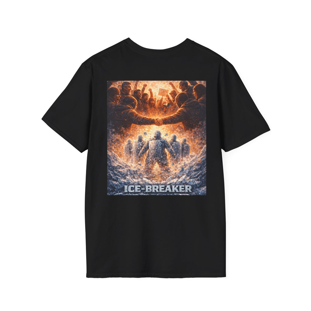 ICE-Breaker Graphic Tee — Fiery Battle Scene Back Print