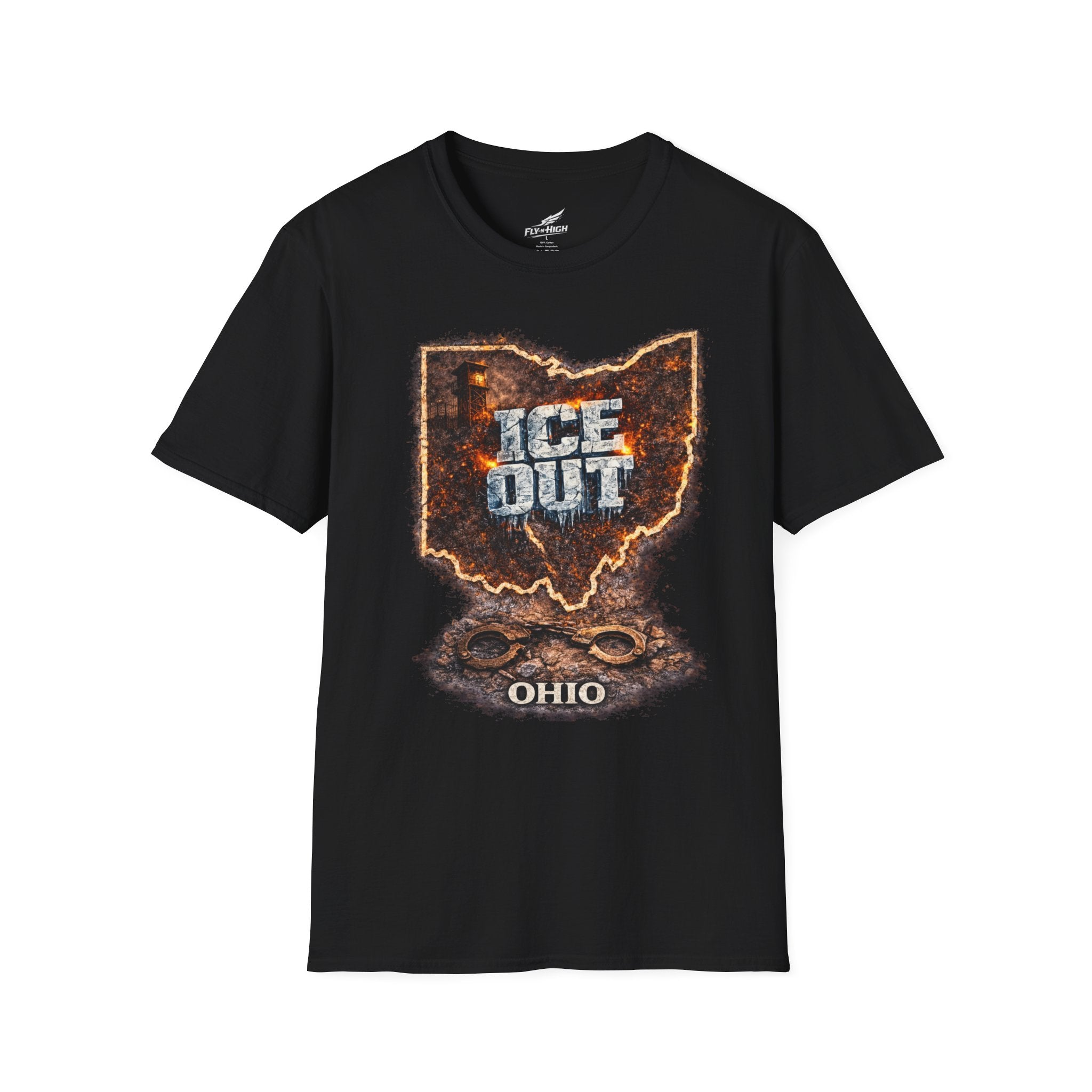 Ohio 'ICE Out' T-Shirt — Rustic State Outline Tee