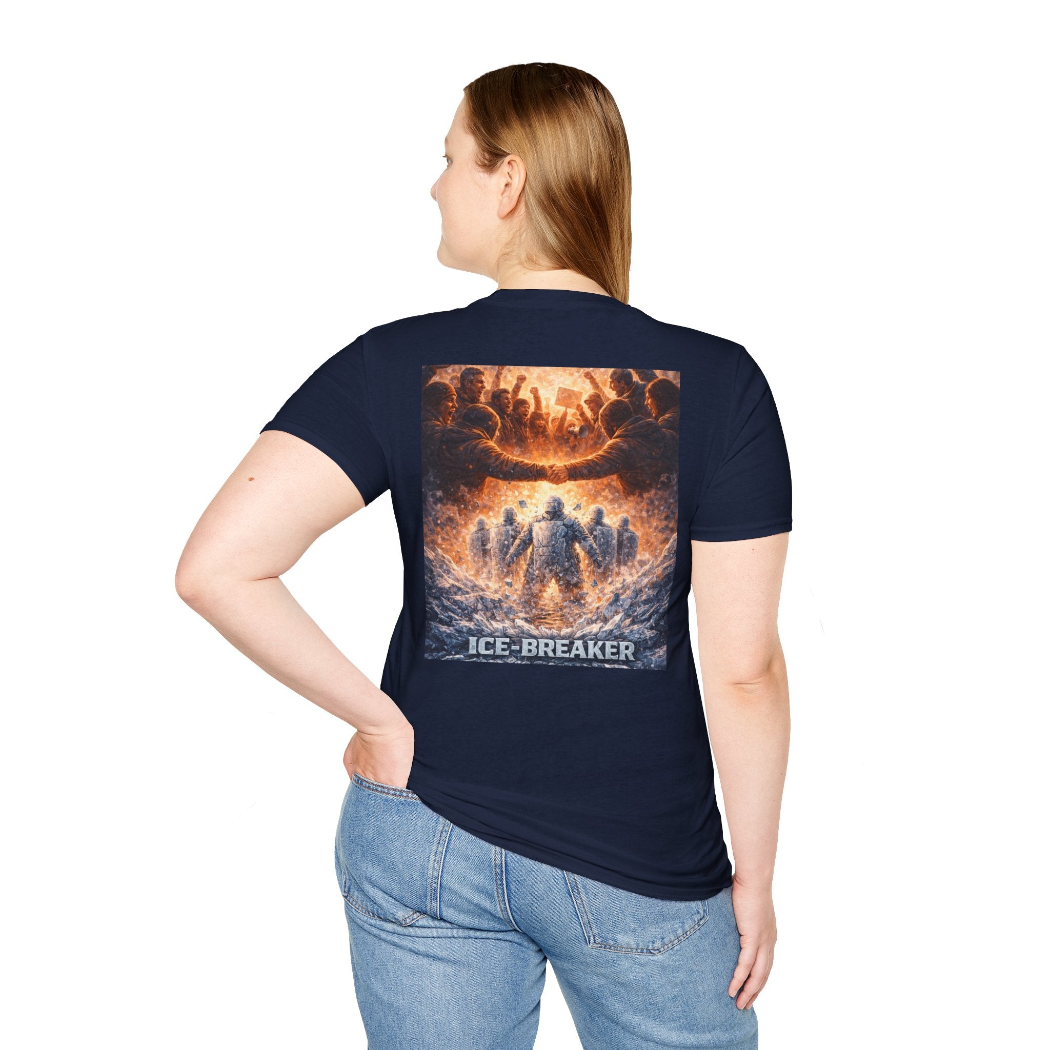 ICE-Breaker Graphic Tee — Fiery Battle Scene Back Print