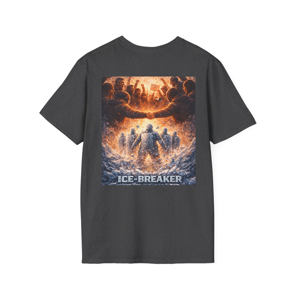 ICE-Breaker Graphic Tee — Fiery Battle Scene Back Print