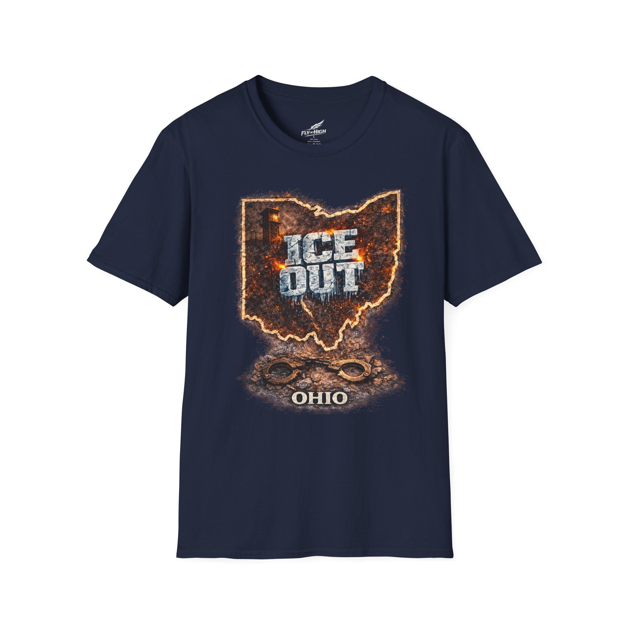Ohio 'ICE Out' T-Shirt — Rustic State Outline Tee