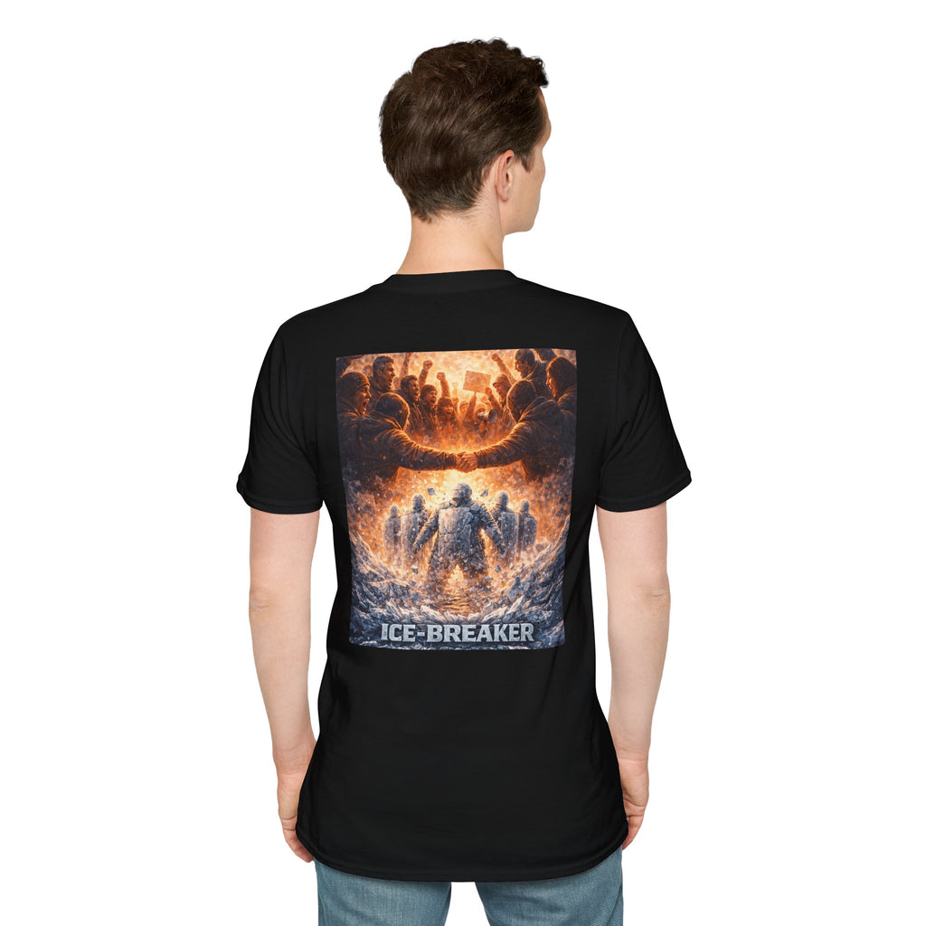 ICE-Breaker Graphic Tee — Fiery Battle Scene Back Print