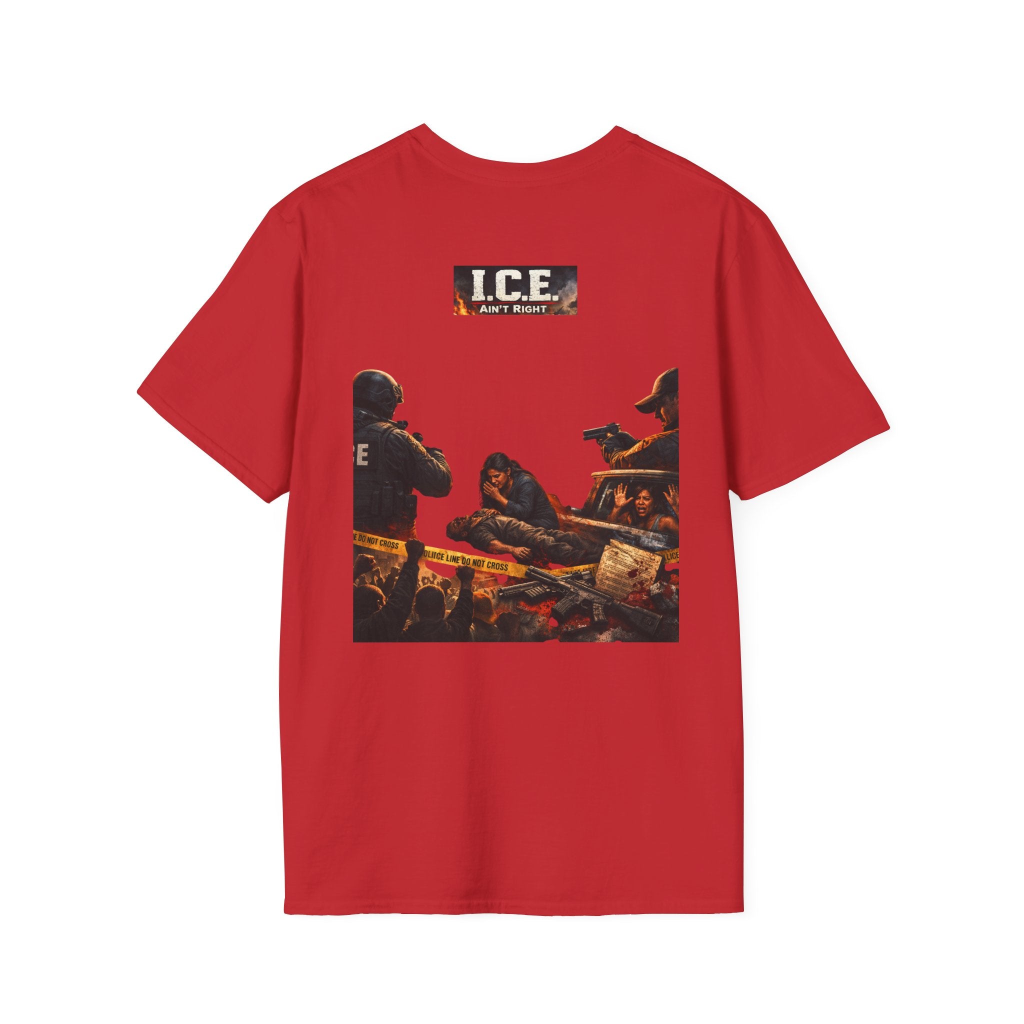 "ICE ain't Right" T- Shirt — 'I.C.E.' Border Patrol Graphic Tee