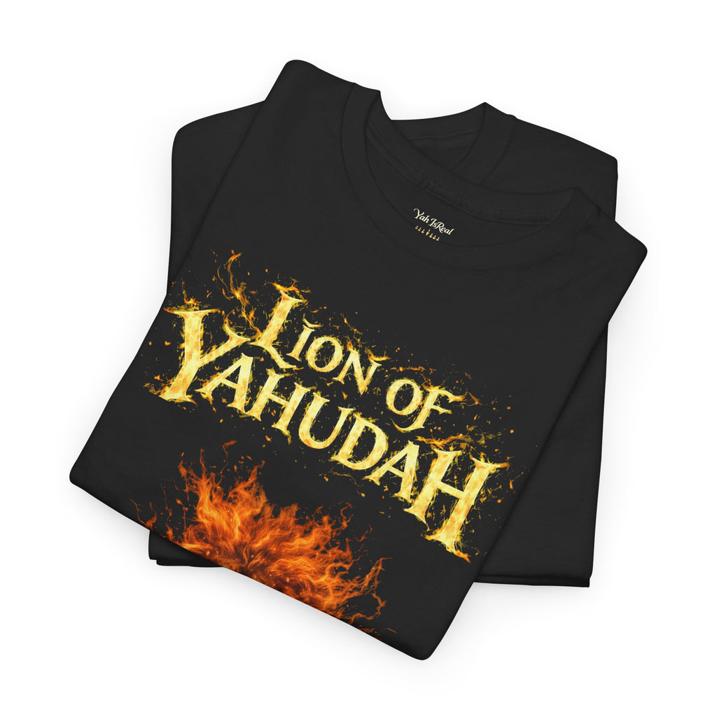 Lion of Yahudah T-Shirt — Lion & Open Bible Christian Faith Tee
